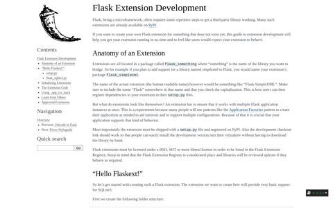 Flask Extension Development — Flask Documentation (1.1.x)