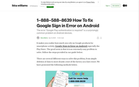 1–888–588–8639 How To fix Google Sign in Error on Android ...