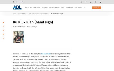 KKK Hand Sign | Hate Symbols Database | ADL