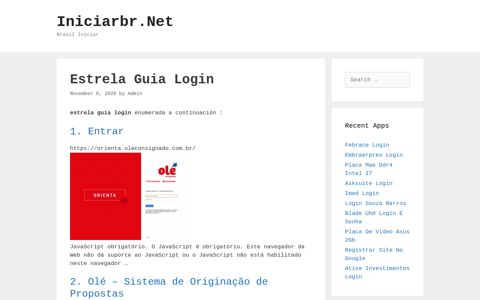 Estrela Guia Login - Iniciarbr.Net