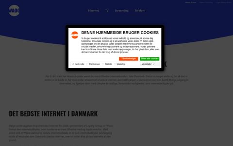 Danmarks bedste internet ⇒ Bedst i test internet fra Waoo!
