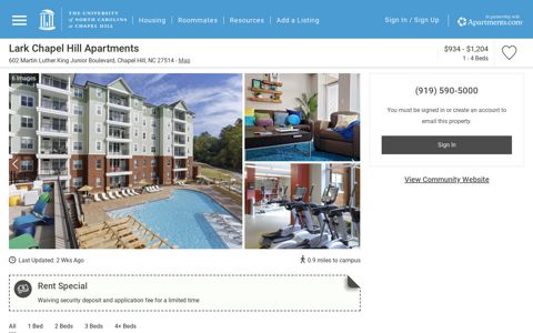 Lark Chapel Hill Apartments | University of North Carolina at ...