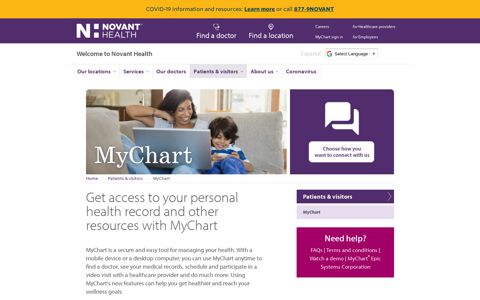 Log in to MyChart - Novant Health
