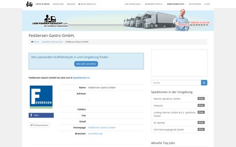 Feddersen Gastro GmbH - Lkw Fahrer gesucht