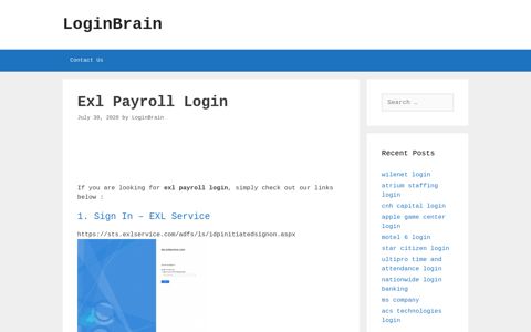 Exl Payroll - Sign In - Exl Service - LoginBrain