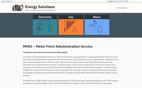 MPAS - Meter Point Administration Service | Energy Solutions