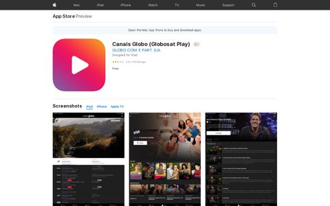 ‎Canais Globo (Globosat Play) on the App Store