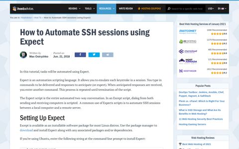 How to Automate SSH sessions using Expect | HostAdvice