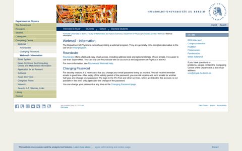 Webmail - Information - Institut für Physik - Humboldt ...