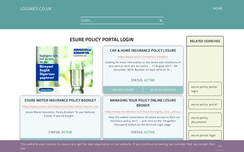 esure policy portal login - General Information about Login