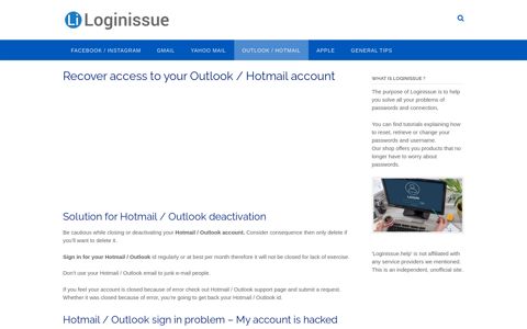 Recover access to your Outlook / Hotmail account | Login Issue