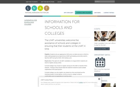 Information for Schools and Colleges | LNAT