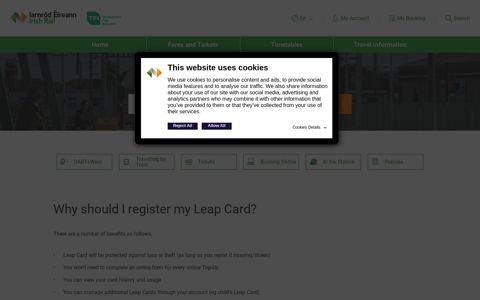 Why should I register my Leap Card? - Irish Rail