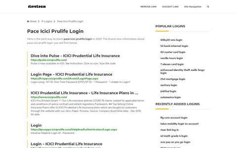 Pace Icici Prulife Login ❤️ One Click Access