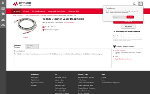 10882B 7-meter Laser Head Cable | Keysight