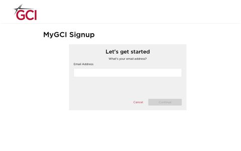 MyGCI Signup
