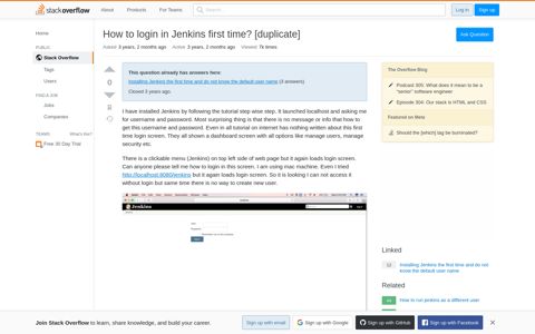 How to login in Jenkins first time? - Stack Overflow