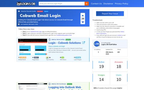 Cobweb Email Login - Logins-DB
