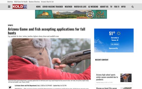 Arizona Game and Fish accepting applications for fall hunts