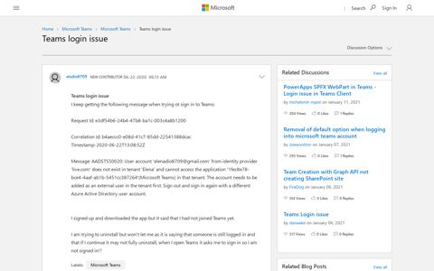 Teams login issue - Microsoft Tech Community