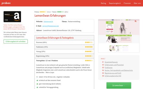 LemonSwan Erfahrungen 2020 - die ElitePartner- und Parship ...