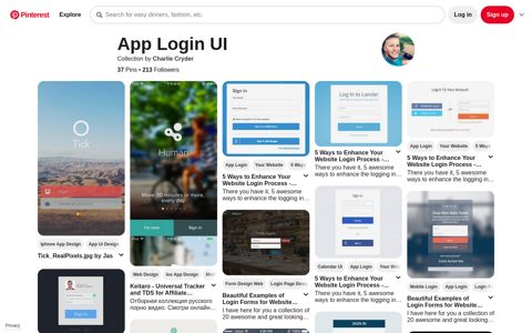 App Login UI - Pinterest