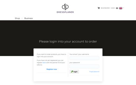 Please login into your account to order - Dressplaner | Your ...