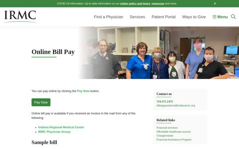 Online Bill Pay | Indiana Regional Medical Center