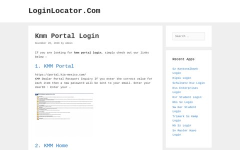 kmm portal - LoginLocator.Com