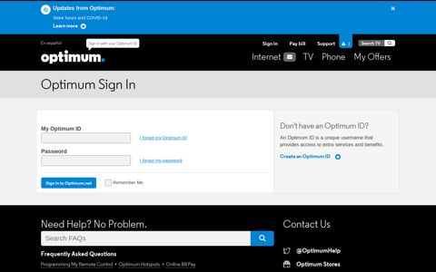 Sign In to Manage Your Services | Optimum