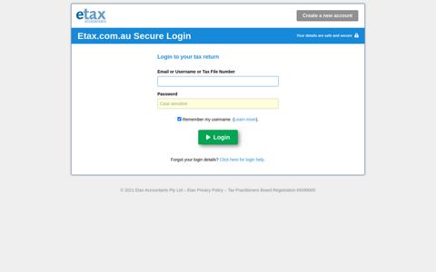 Etax Login | Existing Users Login to Your Secure Etax Account ...