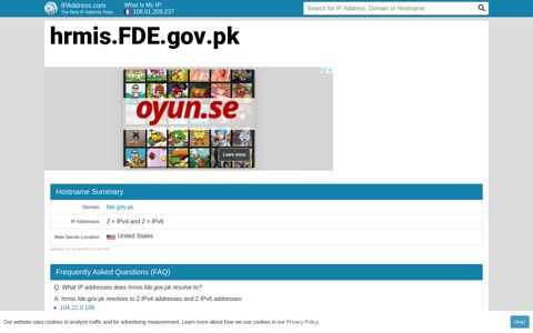 ▷ hrmis.FDE.gov.pk : FDE EMIS | User Login