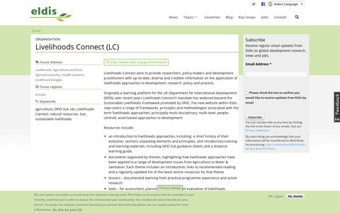 Livelihoods Connect (LC) - Eldis