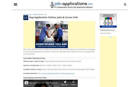 Gap Application, Jobs & Careers Online - Job-Applications.com
