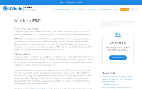 What Is the IFRS? | UWorld Roger CPA Review