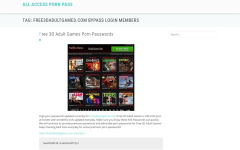 free3dadultgames.com bypass login members – All Access Porn Pass
