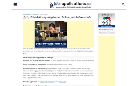 Etihad Airways Application, Jobs & Careers Online