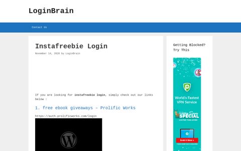 instafreebie login - LoginBrain