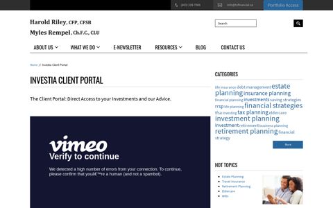 Investia Client Portal | Investia Financial Services