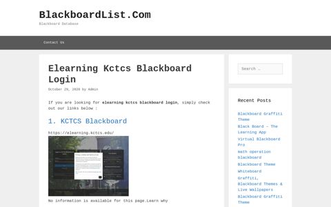 Elearning Kctcs Blackboard Login - BlackboardList.Com