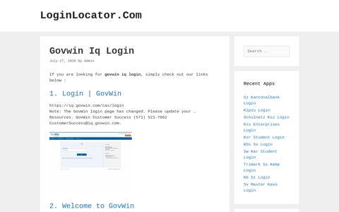 Govwin Iq Login - LoginLocator.Com