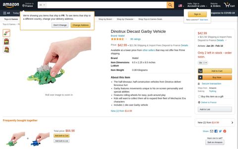 Dinotrux Diecast Garby Vehicle: Toys & Games - Amazon.com