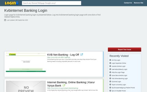 Kvbinternet Banking Login - Loginii.com