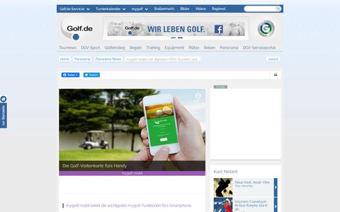 mygolf mobil mit digitalem DGV-Ausweis und... - Golf.de