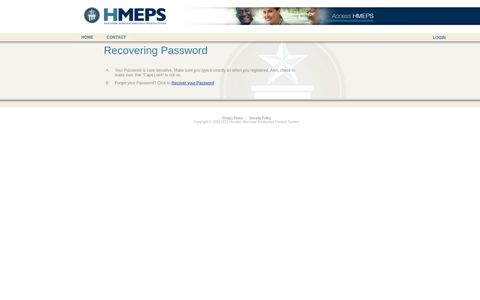 HMEPS - Help Logging In