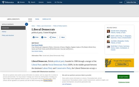 Liberal Democrats | History, Facts, Policy, & Structure ...