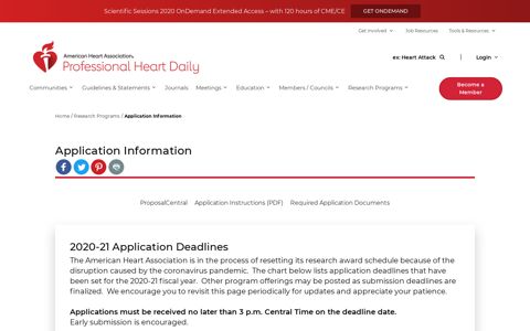 Application Information - Professional Heart Daily | American ...