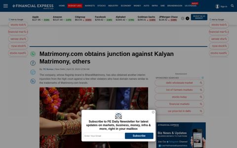 Matrimony.com obtains junction against Kalyan Matrimony ...