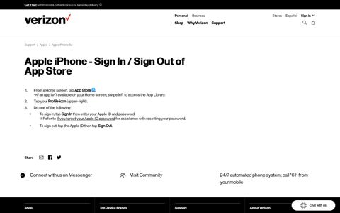 Apple iPhone - Sign In / Sign Out of App Store | Verizon