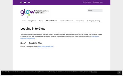 Logging in to Glow – Glow Connect